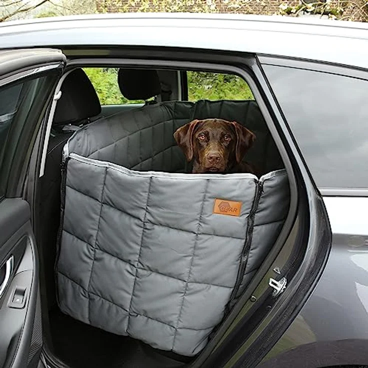 your GEAR Rapallo - Hunde Schondecke für Auto Rücksitzbank mit 2 Einstiegen, robust, weich, waschbar - für alle PKW – Bild 4