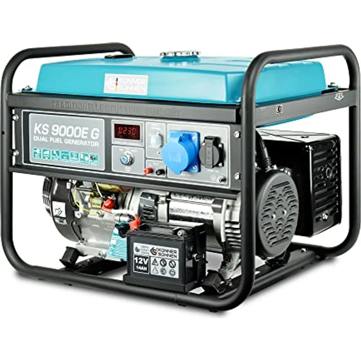 Könner & Söhnen LPG/Benzin-Generator KS 9000E G Notstromaggregat mobiler Generator, Gas-Benzin-Hybrid-Generator mit Stahlbehälter – Bild 1