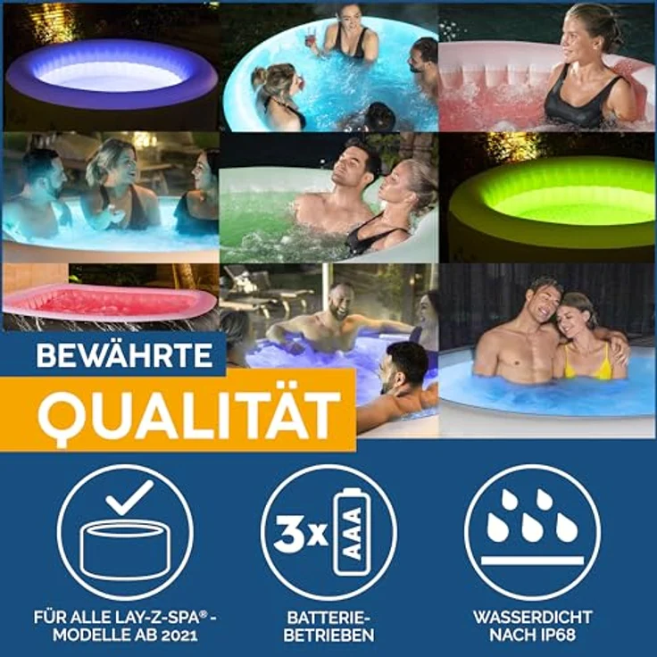 Bestway LAY-Z-SPA LED-Licht 7 Farben 9,2 x 6,2 cm – Bild 5