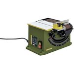 PROXXON MICROMOT System Bandschleifer 27030, Tischbandschleifgerät mit balanciertem DC-Motor, Alu-Druckguss Arbeitstisch, staubfreies Schleifen, 230V, blau