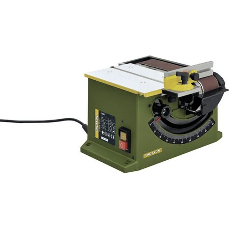 PROXXON MICROMOT System Bandschleifer 27030, Tischbandschleifgerät mit balanciertem DC-Motor, Alu-Druckguss Arbeitstisch, staubfreies Schleifen, 230V, blau – Bild 1