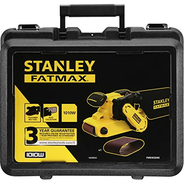 STANLEY FMEW204K-QS Lijadora de Banda 1.010W, 1010 W, 230 V, schwarz, gelb – Bild 5