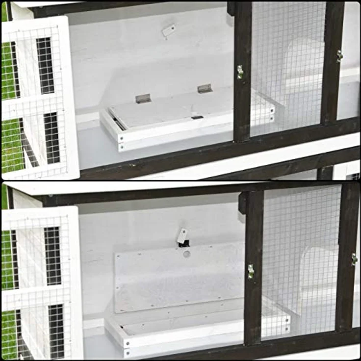 nanook System-Hasenstall Frederik, erweiterbar draußen wetterfest 120 x 50 x 104 cm, braun/weiß – Bild 4