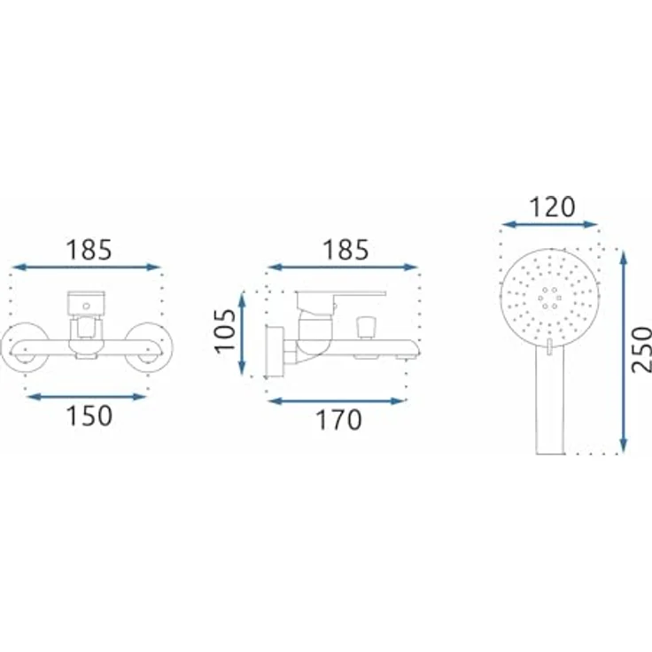 wohnwerk.idee Wannenarmatur Badewannenarmatur, Hochwertiges Design in Weiß, Schwarz und Gold, kratz- und fleckenresistente Oberfläche – Bild 2