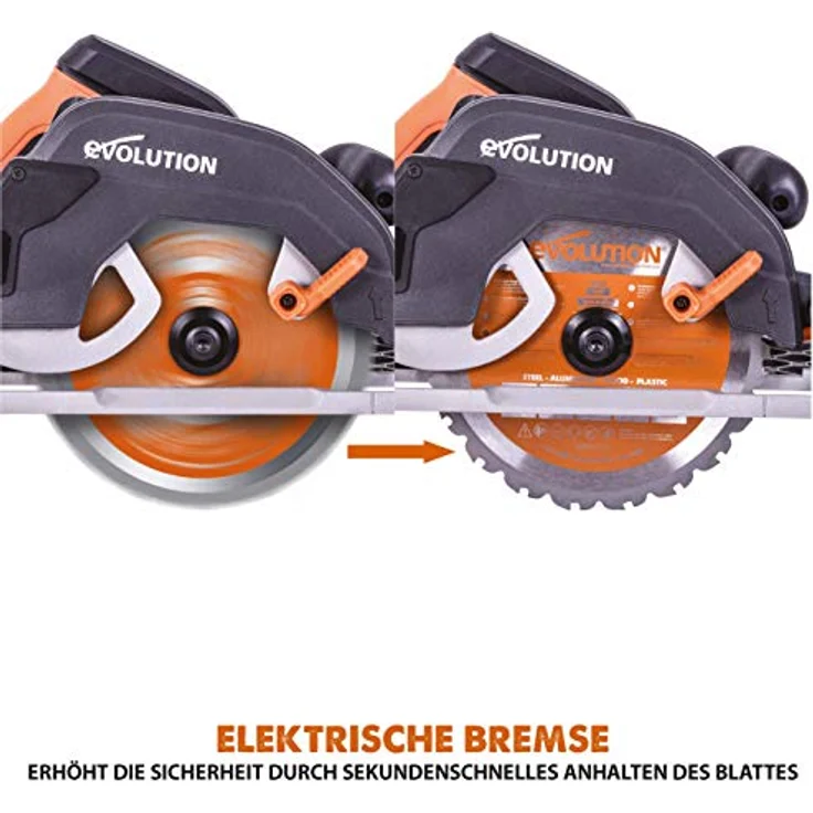 Evolution Power Tools R185CCSX Mehrzweck-Kreissäge kompatibel mit Führungsschienen (Kombi-Paket 1020 mm Schiene inbegriffen, 185 mm, 230 V) – Bild 20