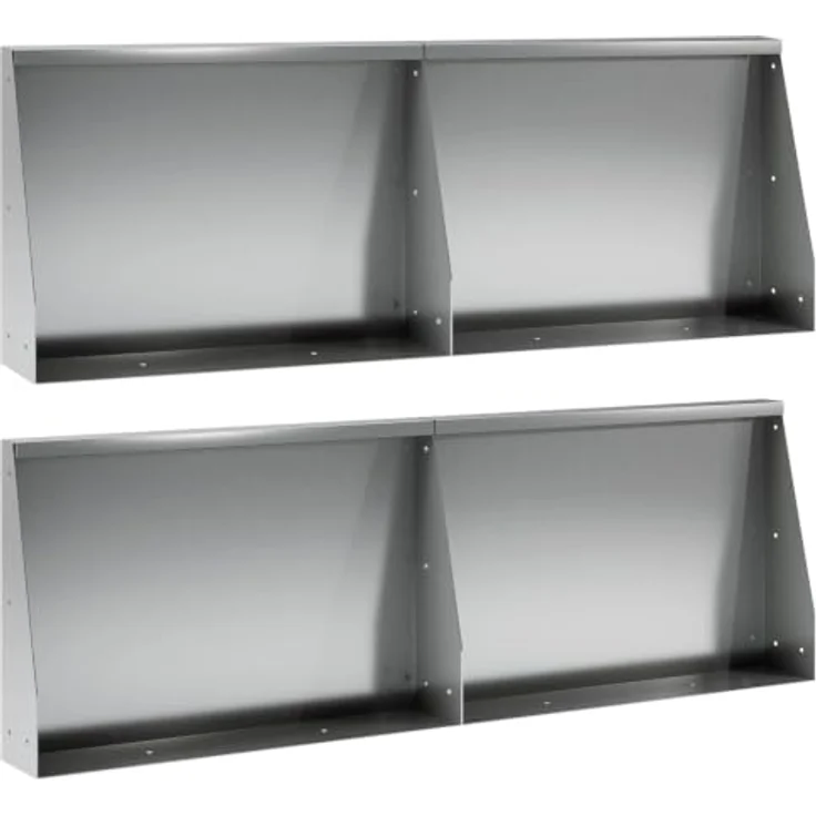 vidaXL Beetumrandung Stützmauer, 4er Set, modulare Stützmauer aus verzinktem Stahl, wetterfest, Silber, 60 x 12 x 30 cm – Bild 1