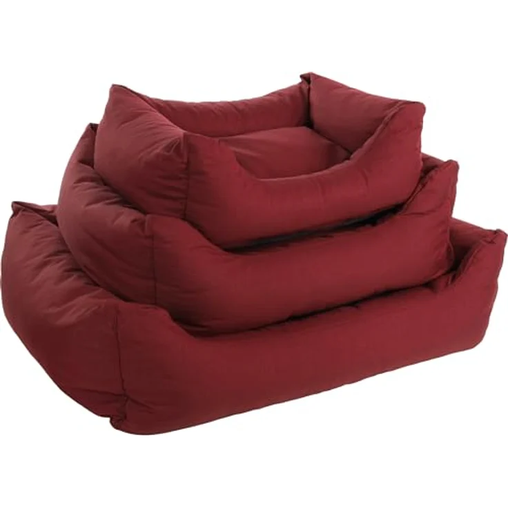 Flamingo Korb Geneve Rechteck Bordeaux 65x50x20cm, Tier-Schlafplatz aus Textil mit Polyesterfüllung – Bild 2