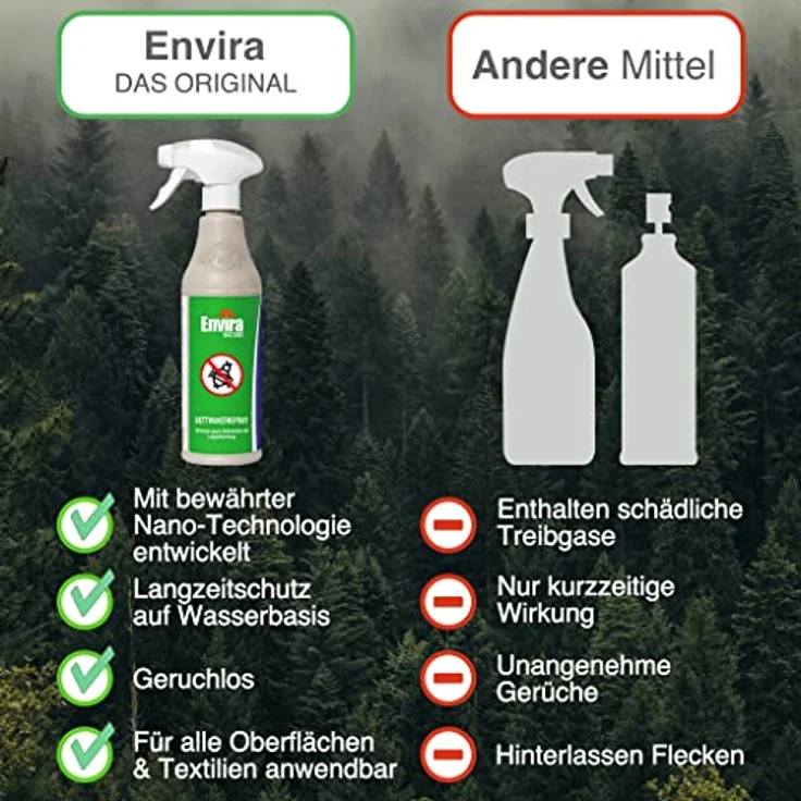 Envira Bettwanzen-Spray - Anti-Bettwanzen-Mittel Mit Langzeitwirkung - Geruchlos & Auf Wasserbasis - 2x 2 Liter + 2L Drucksprüher – Bild 3