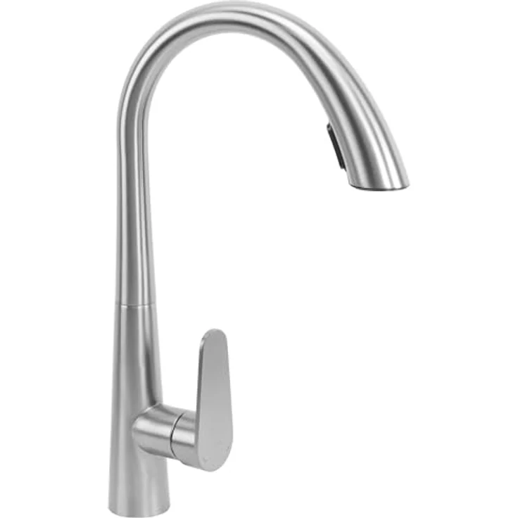 wohnwerk.idee Küchenarmatur ROSS, Ausziehbarer Wasserhahn in Gold Matt Gebürstet mit Schwarz Chrom Finish – Bild 3