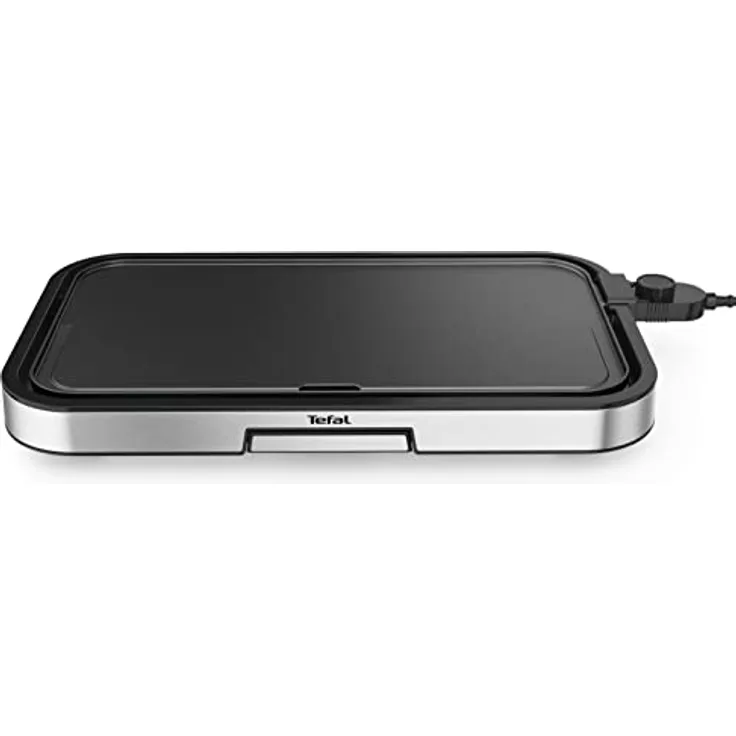 Tefal CB631D Giant Plancha Grill 12 Personen, XXL-Grillfläche, Antihaftbeschichtung, regelbarer Thermostat, ölfrei, gesundes Kochen, leicht zu reinigen, 2300 W, Edelstahl