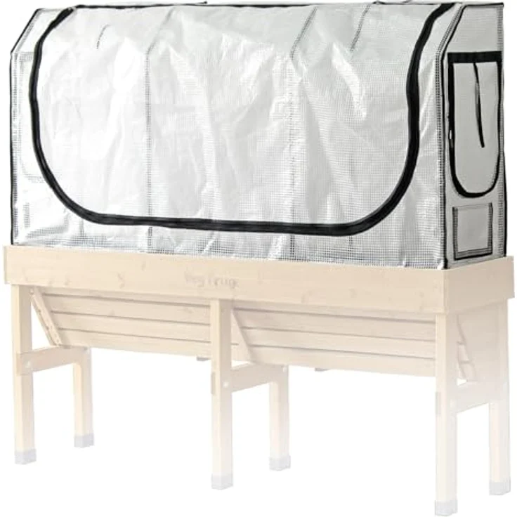 VegTrug® Gewächshausaufsatz Wall Hugger, Hochbeet Abdeckung mit Micro-Net-Funktion und PE-Folie, 179,5x41,5x90 cm, stabiler Stahlrahmen für verlängerte Anbausaison – Bild 3