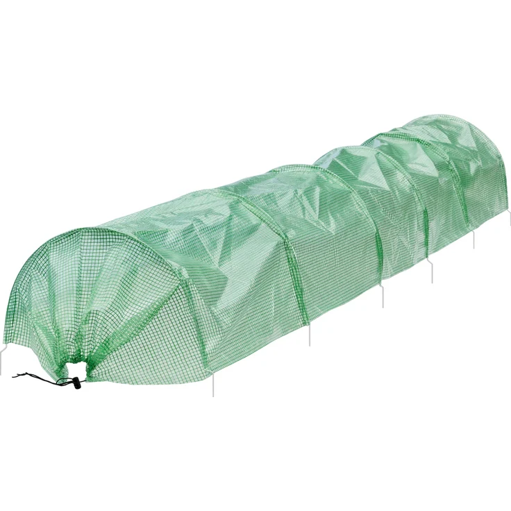 ECD Germany Folientunnel, 300x55x35 cm, 135 g/m², Grün, Lichtdurchlässig, Schnell und einfach aufzubauen