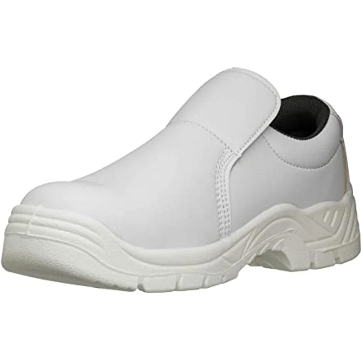 Artmas Sicherheitsschuhe S2, weiße Kochschuhe mit mokassinartigem Design und Gummizug – Bild 8