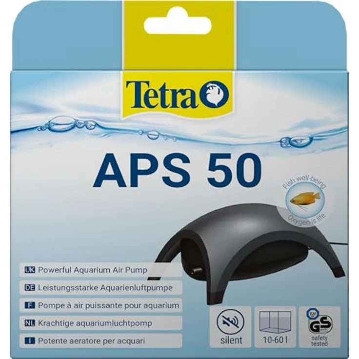 Tetra APS 50 Aquarium Luftpumpe - leise Membranpumpe für Aquarien von 10-60 L, schwarz – Bild 1