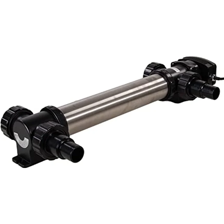 AquaForte SUV-772 RVS UV-C, PL 2x36W, Länge 1030 mm, Max. Teichgröße 90 m3, empfohlener Durchfluss 8 m3⁄h, Max. Druck 1,0 bar, Inklusive 4 Schlauchnippel 38/50 mm, 4 x 2 A.G. Anschlüsse – Bild 1