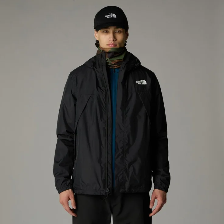 The North Face Funktionsjacke Antora Jacke für Herren mit Logoschriftzug, atmungsaktiv und winddicht, Schwarz
