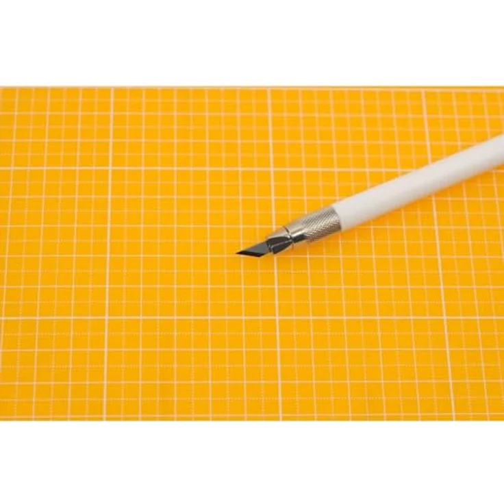 NT Cutter Harzhalter Kunstmesser D-401P-W, weißer Halter mit Schutzkappe und 10 Klingen für präzises Schneiden von Papier und Karton – Bild 4