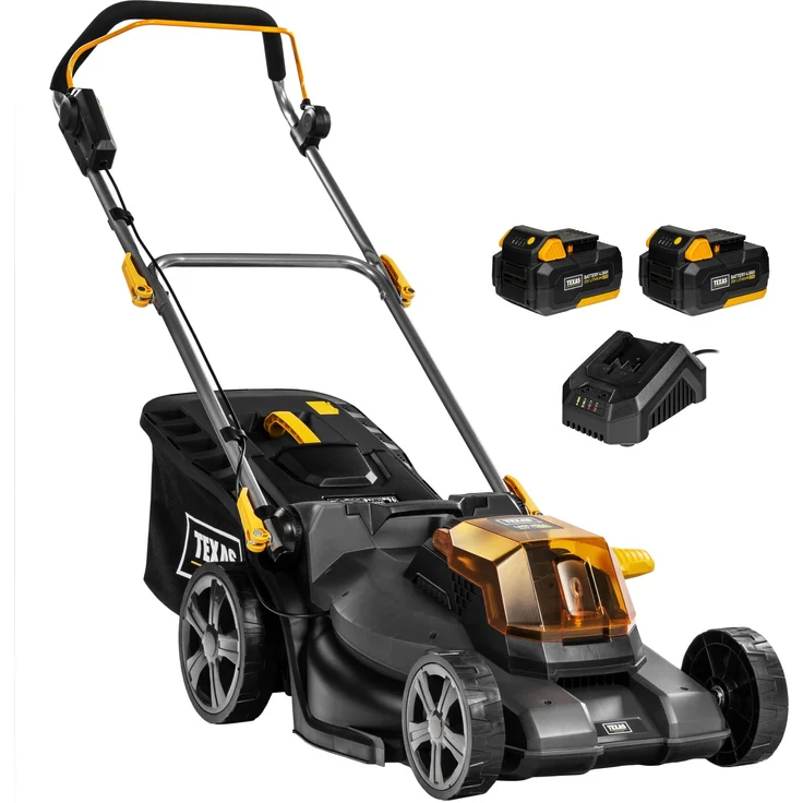Texas LMX2044, 20V Akku Rasenmäher mit 750 W bürstenlosem Motor, 2 x 20V/4,0 Ah Akkus und Schnellladegerät, geeignet für Rasenflächen bis 650 m²