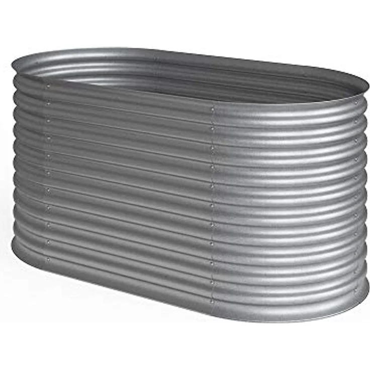 Oskar Hochbeet Kräuterbeet Gemüsebeet oval 160x80x82cm Stahl verzinkt Garten – Bild 3