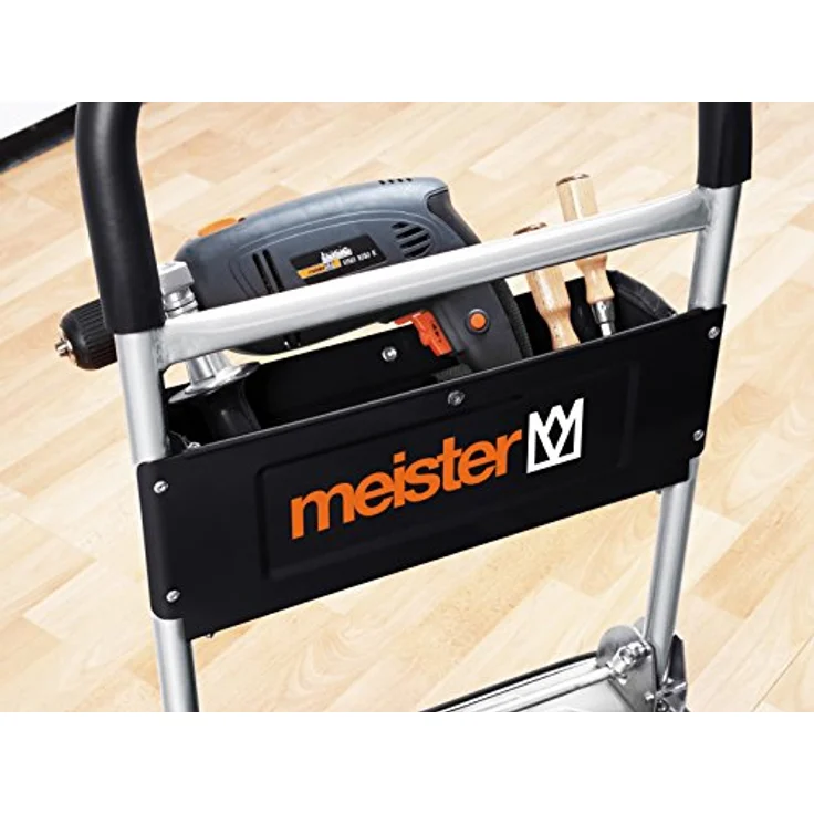 Meister Plattformwagen ''cut-off'' - Klappbar - Bis 150 kg Tragkraft - Feststellbremse - Transporthilfe mit Lenkrollen - Paketwagen mit Antirutsch-Beschichtung - Klappwagen aus Stahl - 8985620 – Bild 4