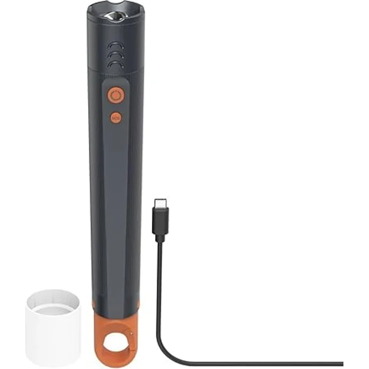 Hama FLX1200-C, LED-Taschenlampe aufladbar, stoßfest, Alu, 4 Modi + SOS, Zoom, versandkostenfrei – Bild 2
