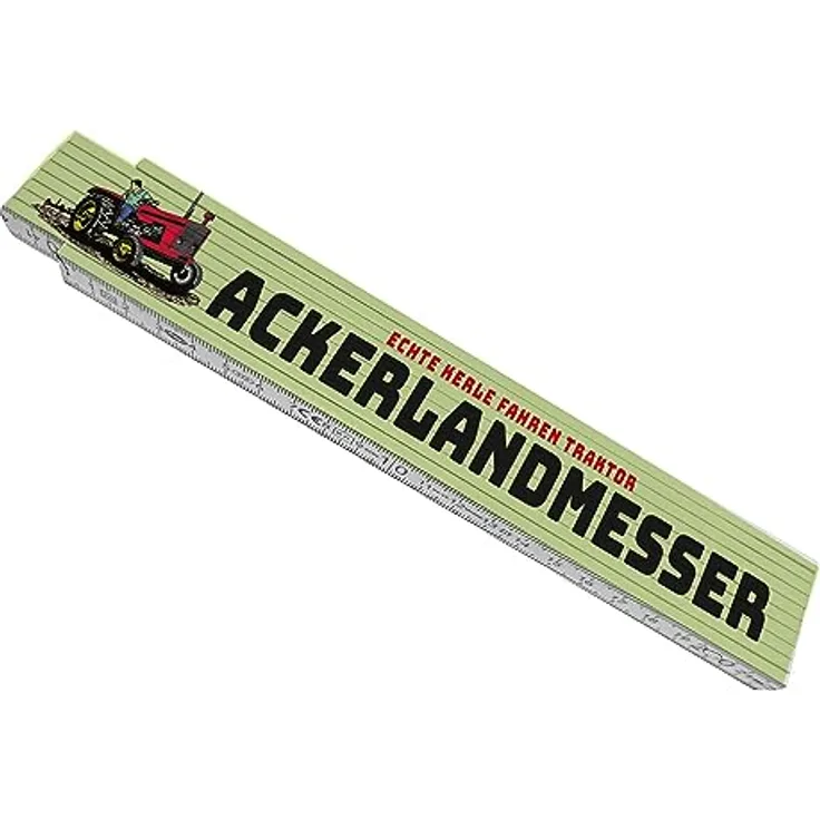 speecheese Ackerlandmesser Echte Kerle fahren Traktor, Holz Meterstab in grün mit lustigem Spruch über die Hektar des Bauern
