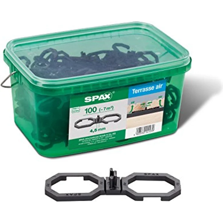 Spax Abstandhalter Air, 100 Stk. Abstandshalter für Terrassendielen, 4,5 mm Fugenbreite – Bild 1
