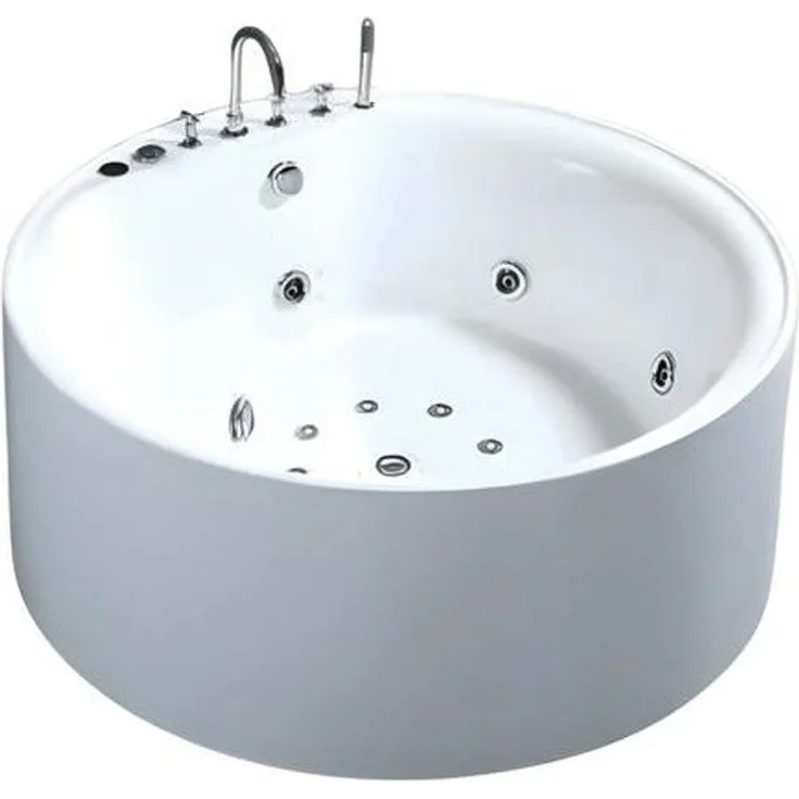 Xlmoebel Whirlpool-Hydromassagewanne, freistehend, 162 cm, Acryl in Weiß, Made in Europa