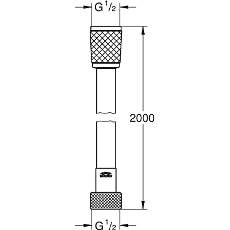 GROHE Vitalioflex - Metallbrauseschlauch (2000 mm, verstärkte Ausführung, knickfest, hitzebeständig), chrom, 22113000 – Bild 2
