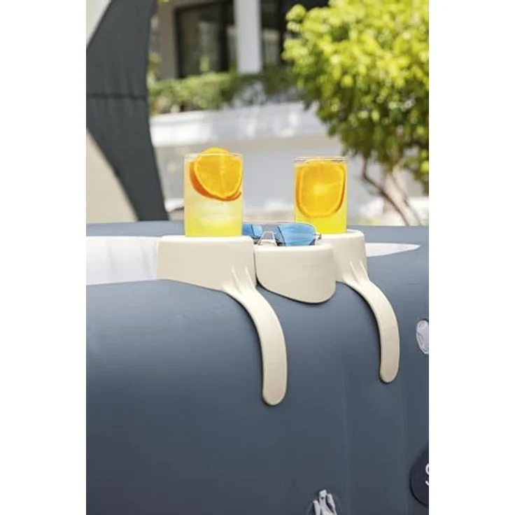 BESTWAY LAY-Z-SPA Poolabdeckungen & Zubehör, weiß Getränkehalter Snackhalter Getränke Snacks Pool – Bild 5