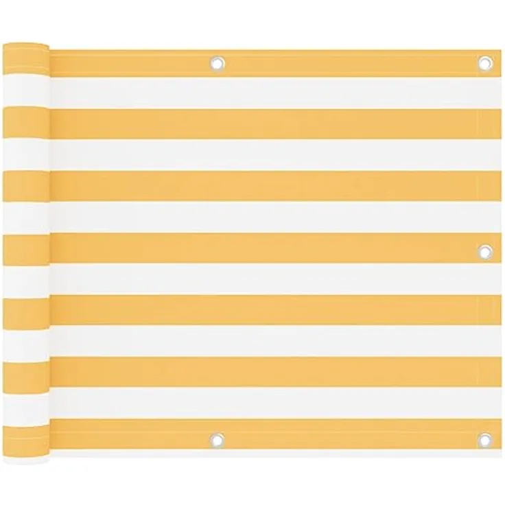 vidaXL Balkon-Sichtschutz Weiß und Gelb 75x300 cm Oxford-Gewebe