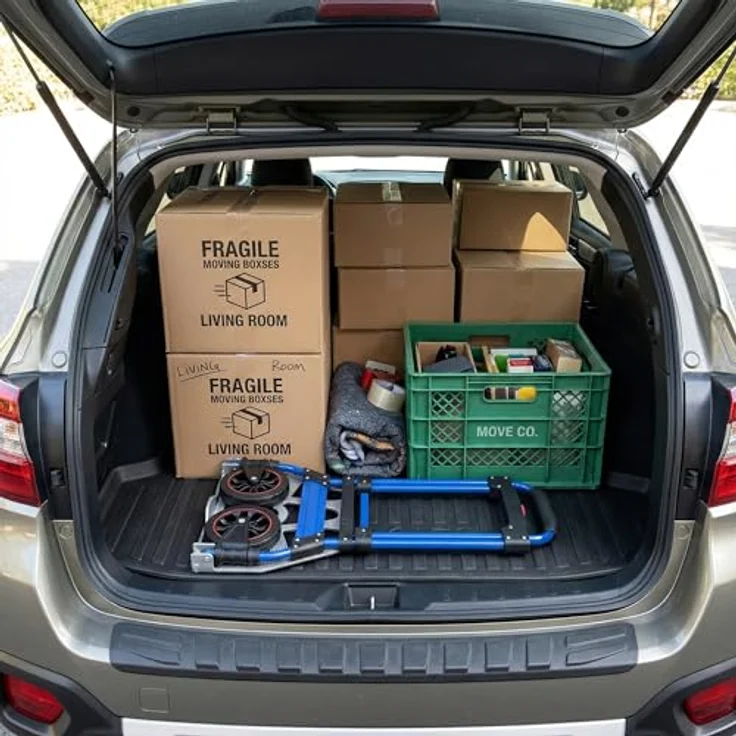 relaxdays Klappbare Sackkarre bis 120 kg, stabiler Stahlrahmen mit Teleskopgriff, blau – Bild 5