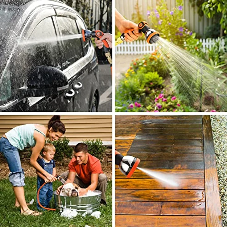 Gardebruk Gartenschlauch flexibel 3fach Latexkern Vollmessing Adapter outdoor Flexschlauch Wasserschlauch – Bild 2