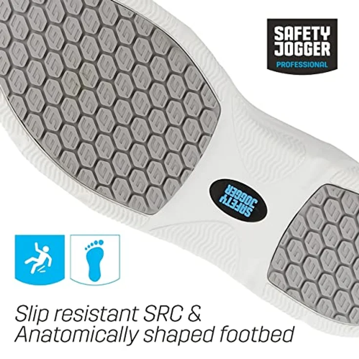 Safety Jogger Champ O2 Low, Rutschfeste Sicherheitsschuhe mit ESD-Schutz, metallfrei, weiß, Größe 39 – Bild 4