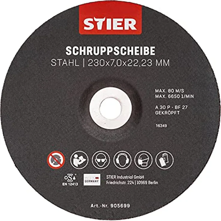 STIER Schruppscheibe 230 x 7,0 x 22,23 Form 27 10 Stk.