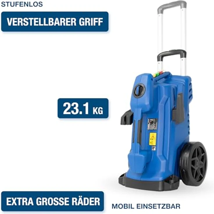 HYUNDAI Hochdruckreiniger HPW3100IE, max. 190 bar, 660 l/h, 3100 W Induktionsmotor, 10m verdreh-sicherer Schlauch, 4 Düsenaufsätze, rotierende Turbodüse – Bild 4