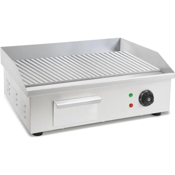 VERTES Grillplatte FA6-G8-03, Elektrogrill 3000 W mit Edelstahl-Oberfläche, 55 x 35 cm, Temperaturbereich 50 bis 300 °C – Bild 4
