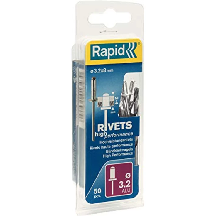 Rapid Blindniete Universal Aluminium, 50 Stück inklusive Bohrer, 3,2 x 8 mm, 5000383 – Bild 7