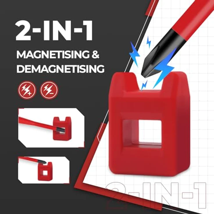 Mustbau Schraubendreher-Set 9 in 1, Magnetisch mit VDE-Prüfung, Profi Schlitz/Kreuz, SlimFix-Dünnstabtechnologie, elektriker Blau – Bild 5