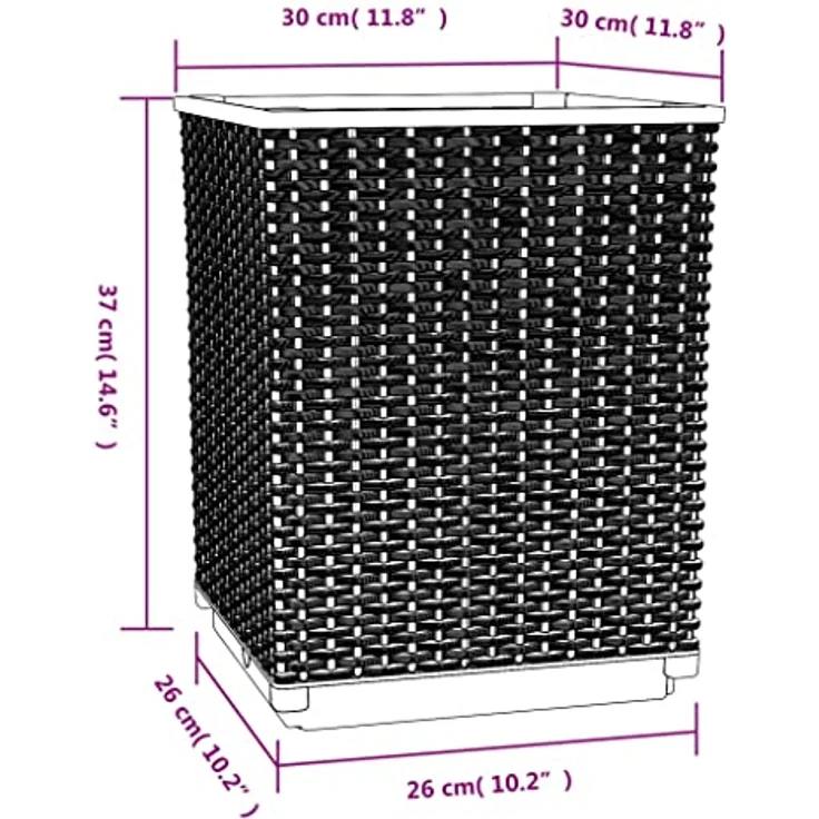 vidaXL Pflanzkübel 2er Set, braun, 30x30x37 cm aus strapazierfähigem Polypropylen – Bild 8