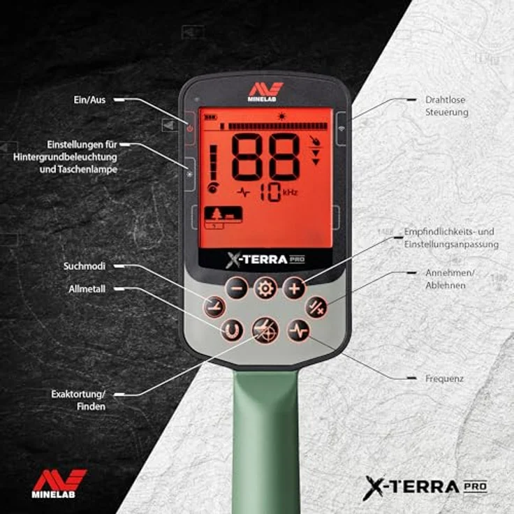 Minelab X-Terra Pro, Metalldetektor mit 6 Suchmodi, wasserdicht bis 5 Meter, umschaltbare Frequenzen 5, 8, 10 und 15 kHz – Bild 7