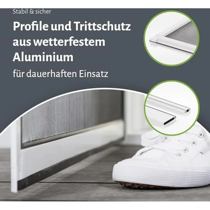 empasa Insektenschutz Fliegengitter Tür mit Alurahmen START, individuell zuschneidbar, anthrazit, 100 x 210 cm – Bild 4