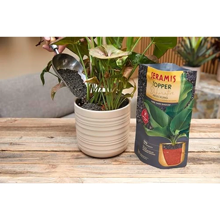 Seramis Pflanzgranulat Topper dark shadow, dekorative Abdeckung für Innen & Außen, 1 L – Bild 4