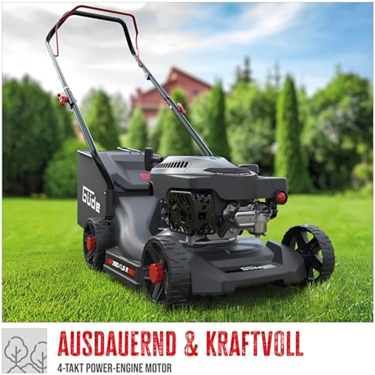 Güde Motor Rasenmäher ECO Wheeler 390 1.6 R, Benzin-Rasenmäher mit 4-Takt Power-Engine, 3-facher Schnitthöhenverstellung und 35L Grasfangsack – Bild 2