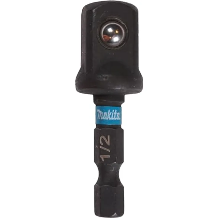 Makita B-66874 Adapter 1/4' 6KT zu 1/2' 4KT, 50 mm, hochfester S2-Spezialstahl für Schlagschrauber