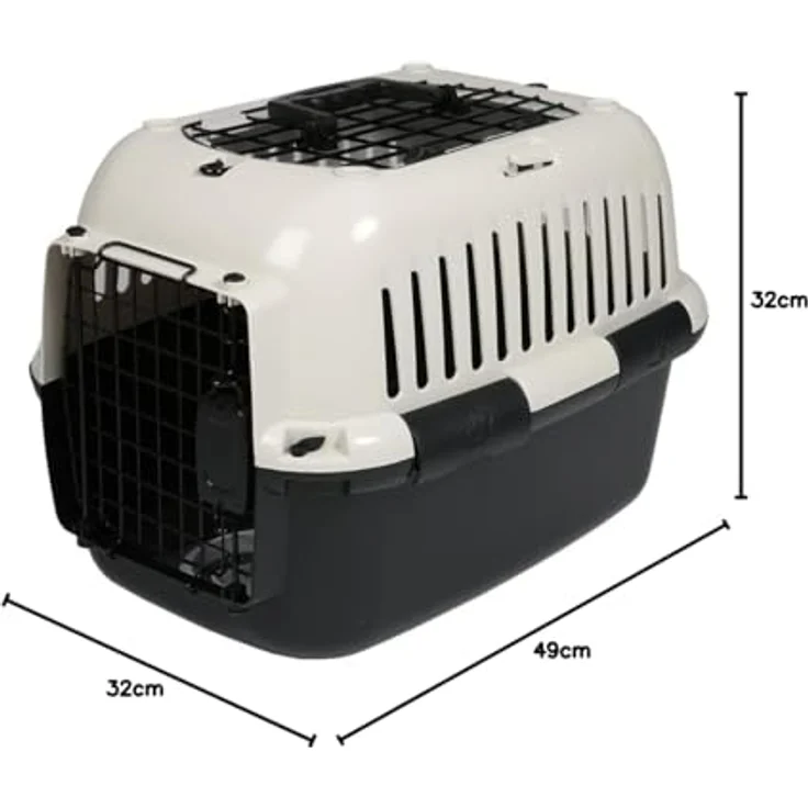 Europet-Bernina Adventurer 50, Hunde-Transportbox aus Kunststoff mit Metalltür und abnehmbarem Napf, leicht transportierbar – Bild 2