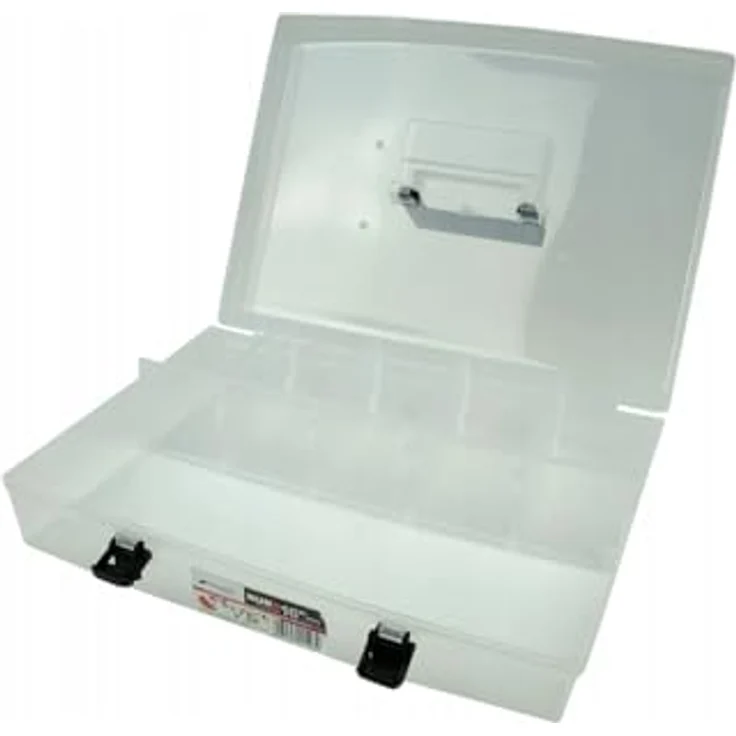 Kistenberg UNIBOX NUN Sortimentsbox, transparent, Kleinteilemagazin mit ergonomischem Griff und Klemmverschlüssen, 400 x 298 x 85mm – Bild 2