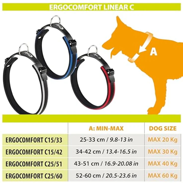 Ferplast Ergocomfort C25/55, Hundehalsband mit Polsterung und Sicherheitsschließsystem, rot – Bild 6