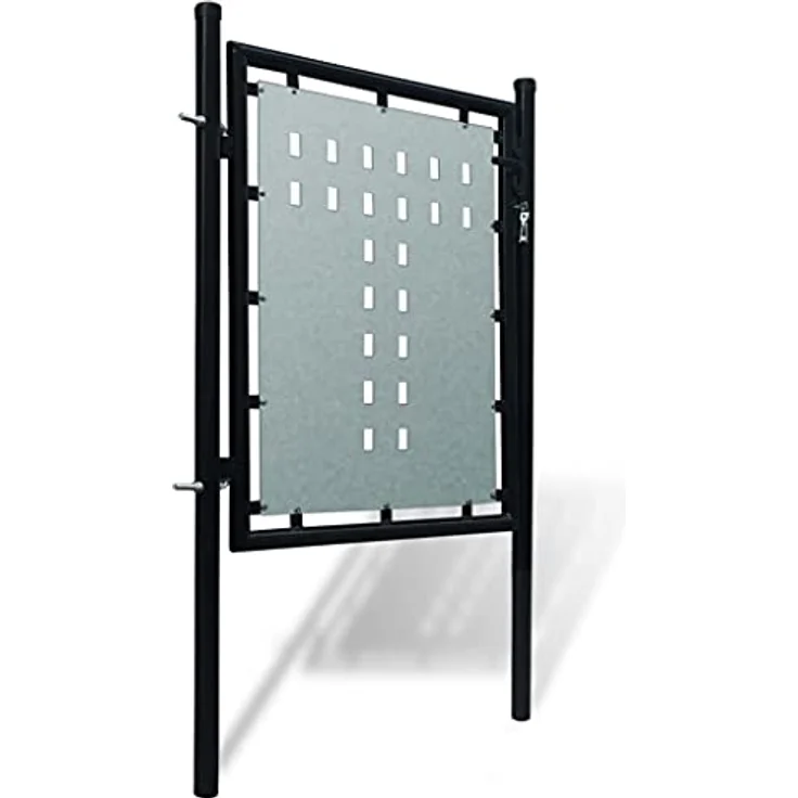 Zauntor Gartentor Einzeltor schwarz silber 100 x 125 cm – Bild 3