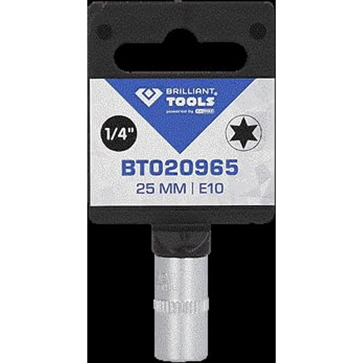 Brilliant Tools Bit- und Steckschlüsselset Torx-E-Stecknuss E10, 1/4" (6,3 mm) Innenvierkant-Antrieb, matt verchromt – Bild 6